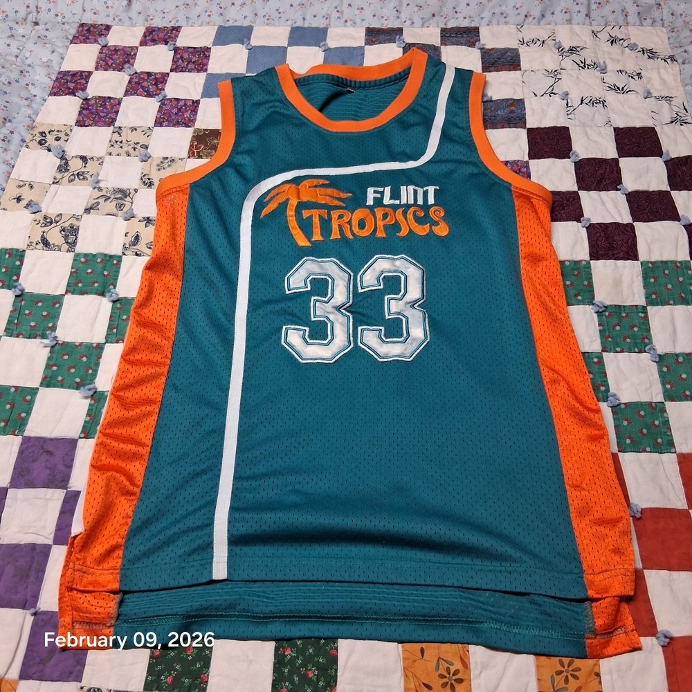 Jackie Moon 33 Semi‎ Pro Movie Stitched Jersey Medium Teal Orange Flint Tropics